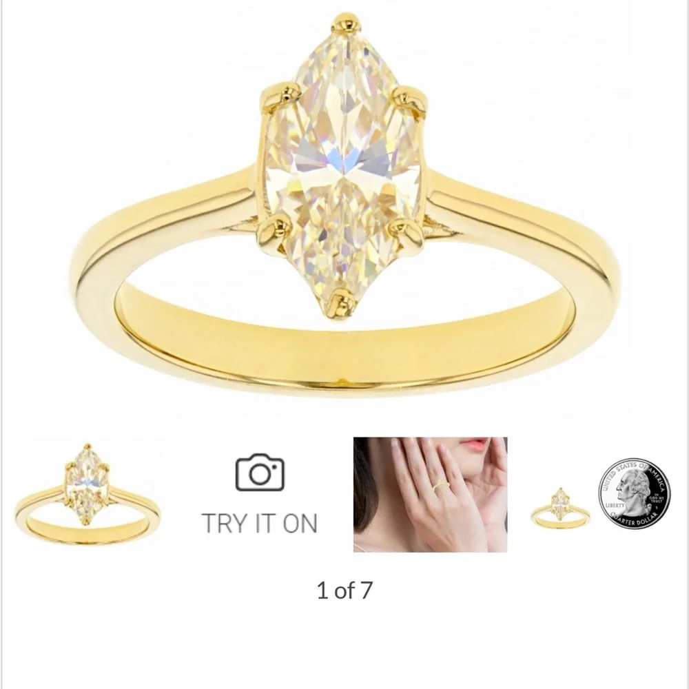 JTV Strontium Titanate 18k Yellow Gold Over Silver Ring 2.25ctw - Picture 5 of 8